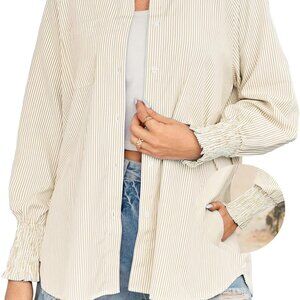 Versatile Women's Striped Oversized Shirt – Perfect for Work or Casual Outings